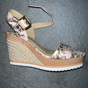 Snakeskin Espadrille Wedge NEW